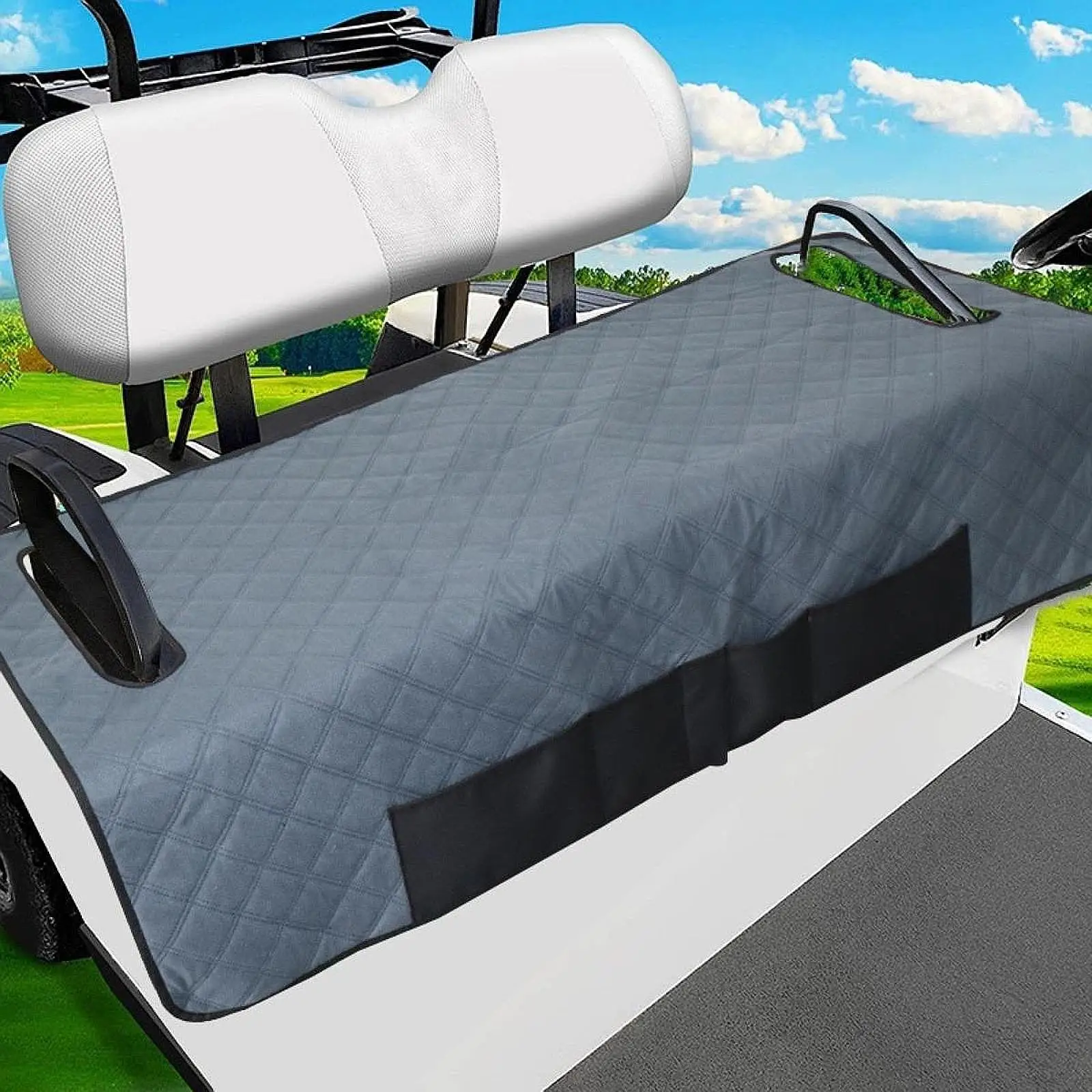 Golf Cart Seat Covers for 2 Person Towel Blanket AntiSlip Bottom Dustproof Cart