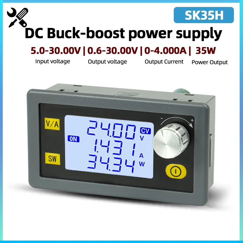 SK35H Dc Dc Step-down moduł Buck Boost Converter CC CV 0.6-30V 4A 5V 6V 12V 24V regulowany zasilacz laboratoryjny Regulator napięcia