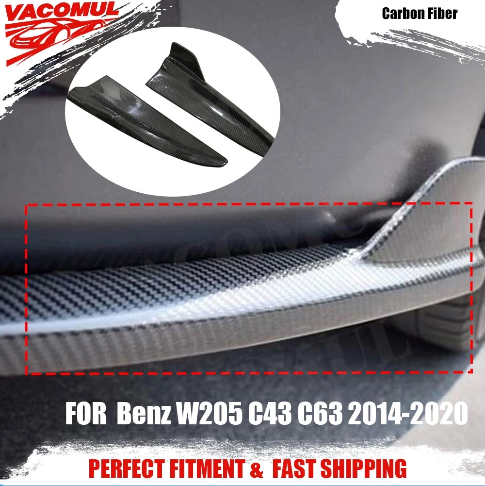 

VACOMUL For Mercedes Benz C class W205 C180 C200 C300 C63 4 Door Sedan 2015 - 2019 Carbon Fiber Rear Bumper Lip Splitters