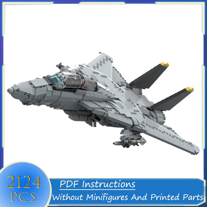 

WW2 Military Weaponry Series F14D Super Tomcat Fighter Building Block High-Tech Aircraft Model Creative Bricks Toys for Gift