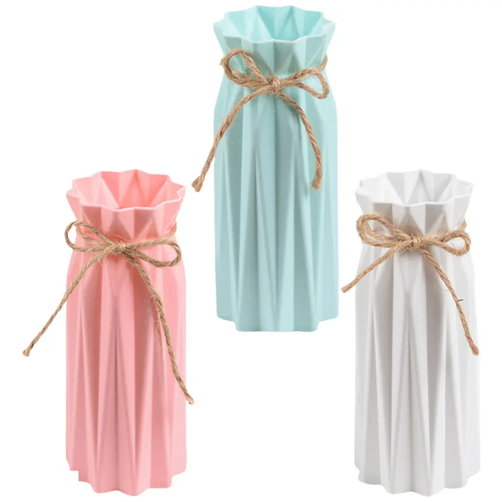 

Набор из 3 пластиковых ваз для цветов: изысканный дизайн, креативные контейнеры для декора стола, вазы для бумажных складных цветов