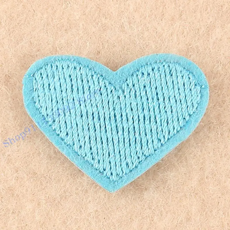 H9ED 20pcs lindo mini corazón coser/hierro en apliques parches bordado artes ropa bricolaje