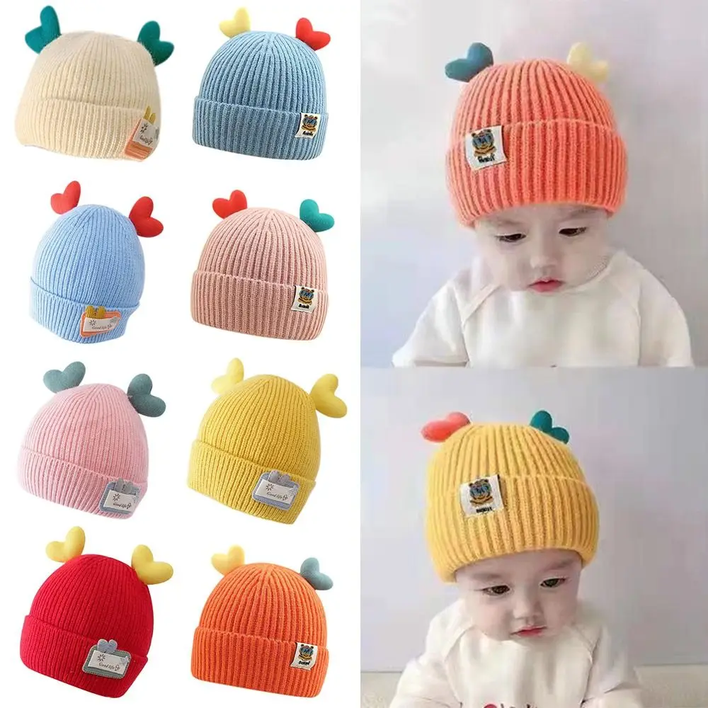 Toddler Crochet Hat Warm Knitted Beanies Hip Hop Cute Winter Autumn Hats Soft Thick Warmer Bonnet Outdoor