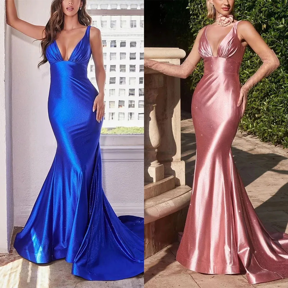 

Customized Floor Length Sleeveless Mermaid Long Dresses Vestidos Casamento Convidada Evening Dresses فساتين حفلات التخرج 드레스