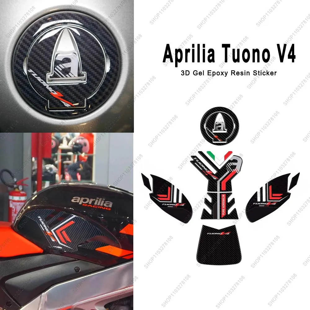 

3D Resin Stickers Motorcycle tank pad Protectors Sticker Waterproof Scratch-Resistant for Aprilia Tuono V4 1100 2021-2025 2024
