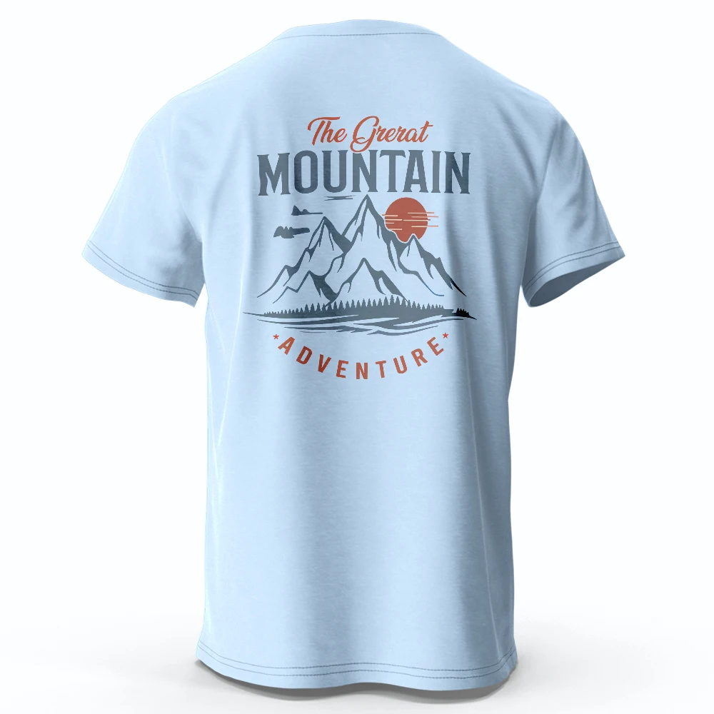 

100% Cotton Hiking T Shirt 2026 New Outdoor Graphic Double Print Soft Breathable Men Women Unisex Oversized Vintage Sport Tops