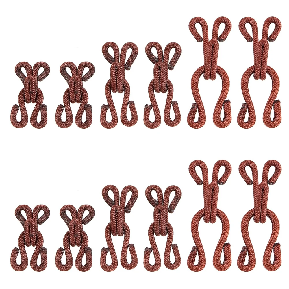 30PCS 3 Sizes Large Covered Sewing Hooks and Eye Closure Hook Eye Latch Clothing Hooks Replacement for Fabric Coat Dress