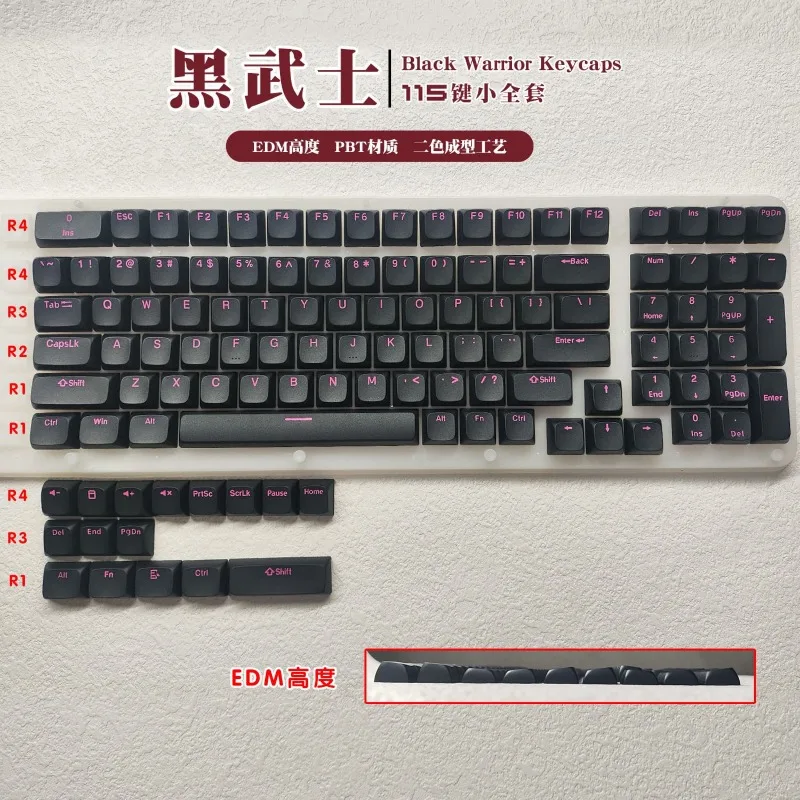 

Black Knight Inspired 115Key PBT Keycap Set, EDMs Height Keycap for Comfort Double Shot Injections for Most Keyboards