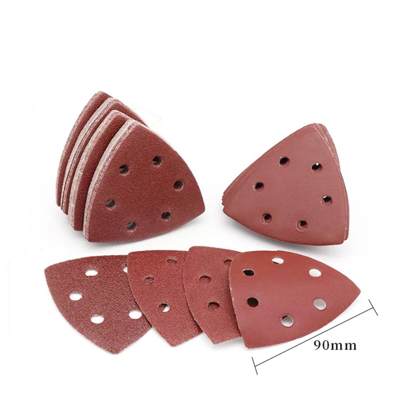 40~400 Grit  Triangle Sanding Pads Mouse Sander Pads Sandpaper With 6 Holes For Sander Abrasive Tools