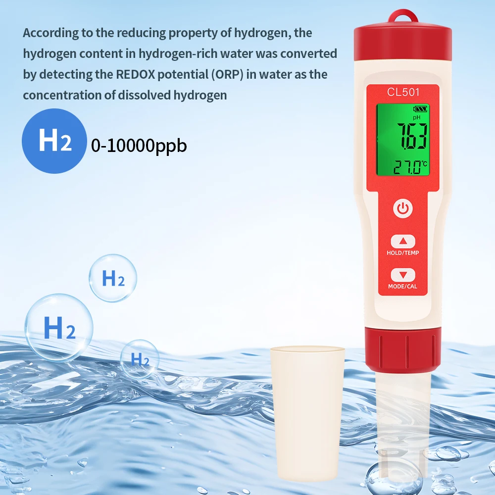 5-in-1-Chlormessgerät PH-Messgerät ORP H2 Temp Cl2 Detektor Wasserqualitätsmonitor Testwerkzeug Filter für Schwimmbad SPA Wasser – Detail 11