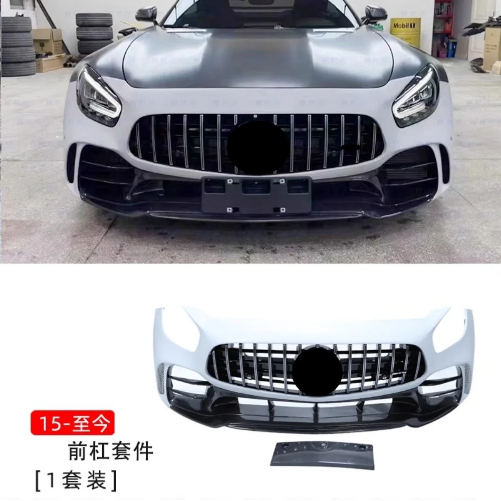 

Front Bumper Grille Assembly For Mercedes-Benz AMG Modified Fog Lamp Frame Resin Half Carbon Fiber Auto Accessories