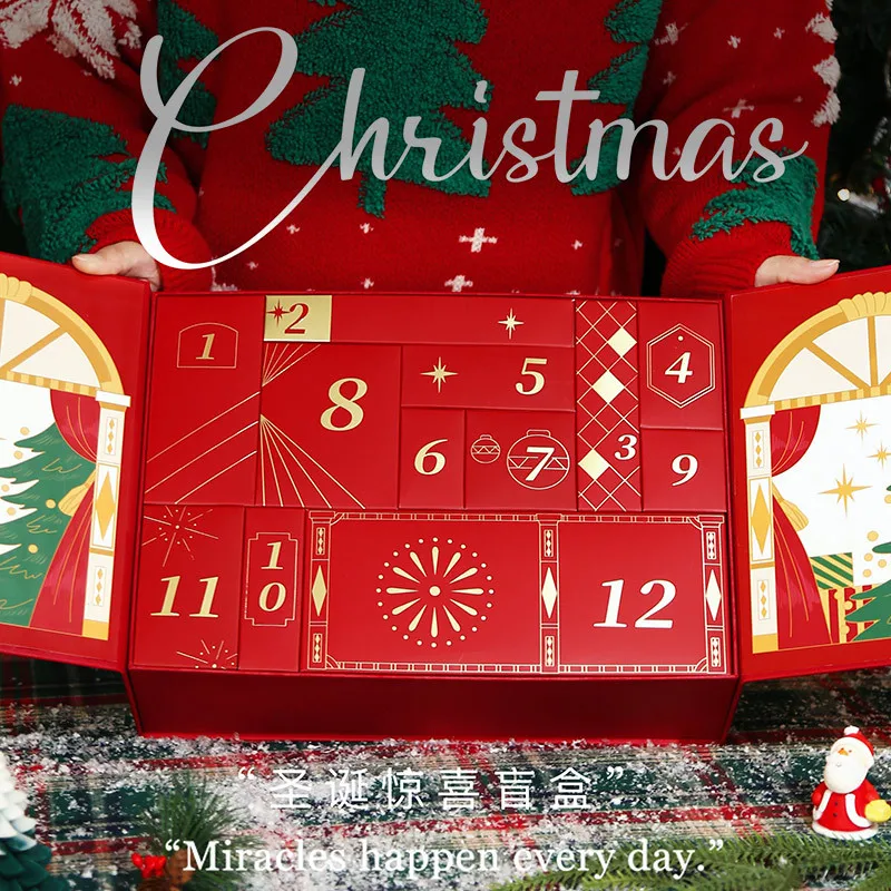2025.Hot Selling Merry Christmas Advent Calendar 12 24pcs Box Christmas Advent Calendar for Cosmetics, Snacks, Jewelry, Business - Image 3