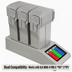 STARTRC Drone Battery Charger Station Digital Fast Charge Hub for DJI Mini 4 Pro Mini 3 Pro Drone Accessories