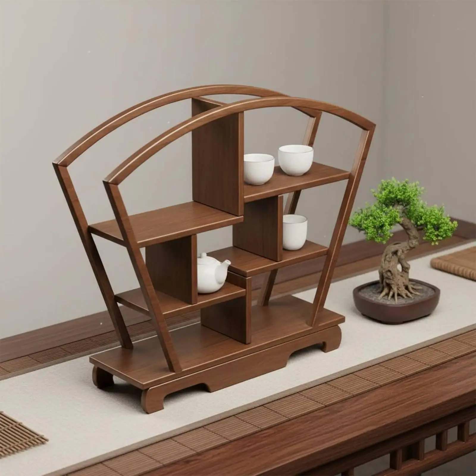 Classic Curio Shelf Solid Wood Desk Organizer Shelf Decorative Shelves Shelf Display for Living Room