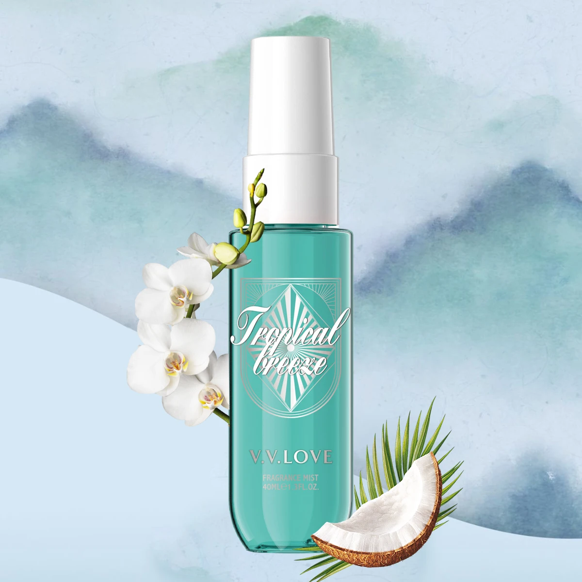 2 pçs mini conjunto coco corpo névoa fragrância spray de cabelo portátil viagem perfume para mulher derramando 39 gourmand nota 40ml 1.3fl.oz