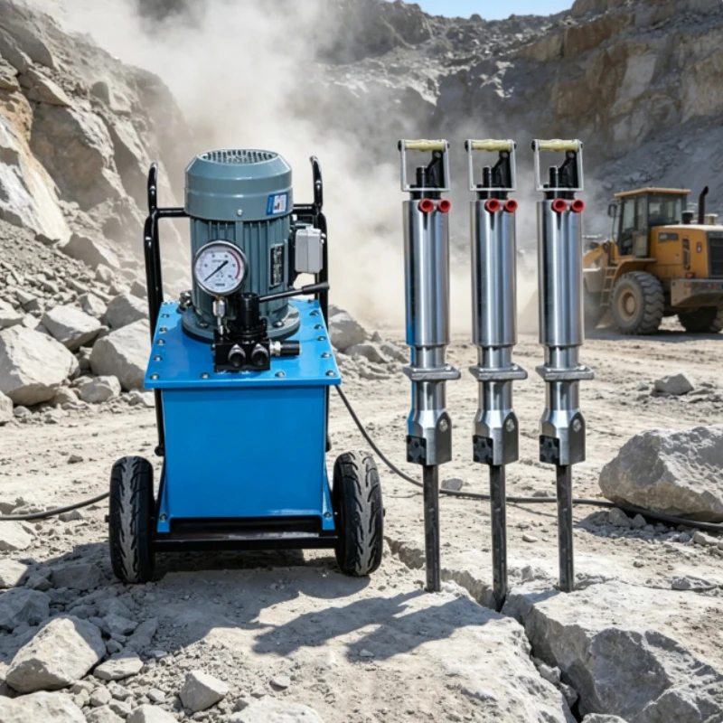 Diesel Driven Full Hydraulic Stone Splitting Machine Hydraulic Rock Splitter Natural Stone Block Processing Equipment
