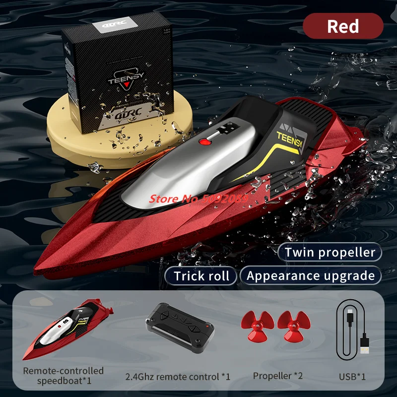 2.4G Mini RC Motoscafo Barca ad alta velocità Radio Nave telecomandata Doppio motore Elettrico Motoscafo da corsa Piscina d'acqua estiva Giocattolo