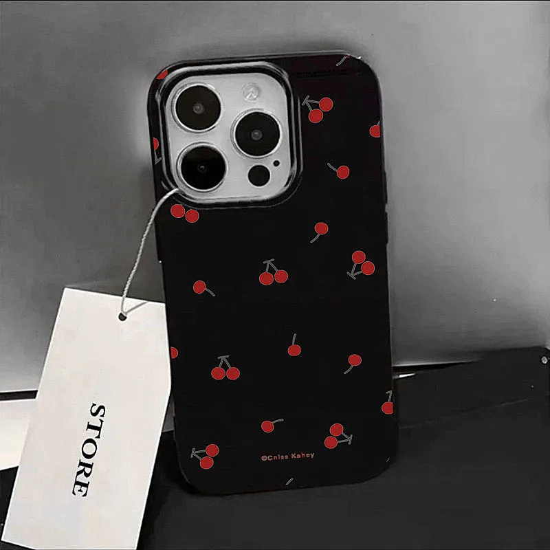 

Little Red Cherry Phone Case For iPhone 13 Pro Max Case iPhone 11 16 15 14 12 16Pro XS Max XR X 8 7 Plus 16e Cases Soft Cover