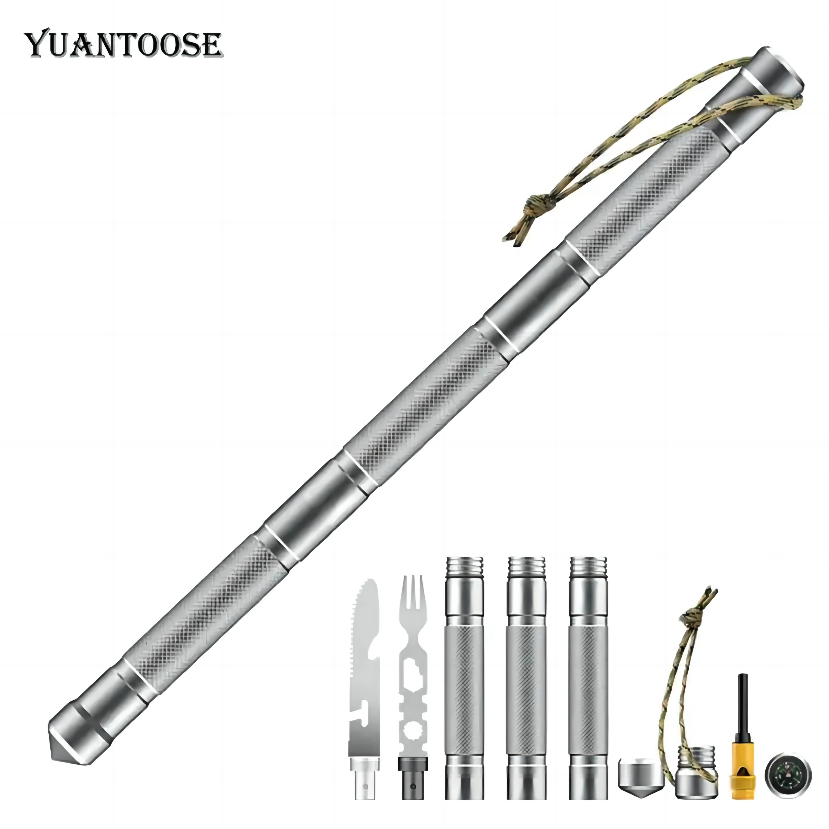 

New Fashion Mini Multifunction Camping Self-defense Stick With Picnic Knife&Fork