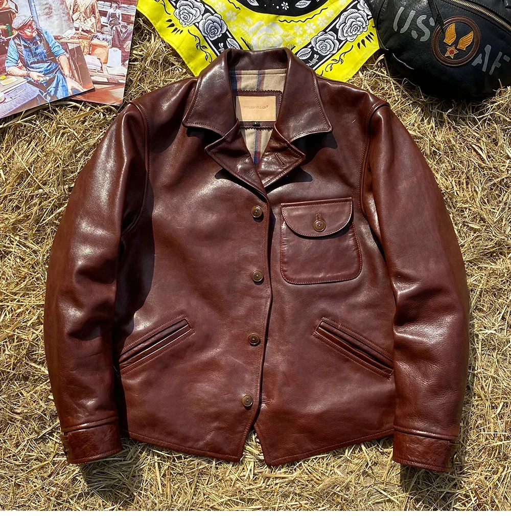 LNY!Wholesales.Super Luxury thick real leather jacket.Vintage style slim fit men cowhide coat.Classic Rider leather wear.2024