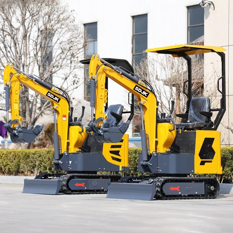 Wholesale SDJK 1 Ton Mini Excavators Multifunctional Crawler Digger Earth-Moving Machinery Small Excavator Sale Commission