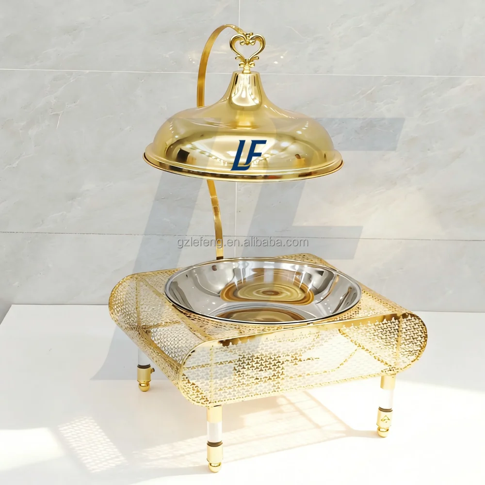 Lefeng 2026 Banquet Food Warmers Cheffing Buffet Set 9L Chaffing Dishes Energy Saving 50-70C Temperature Control Catering