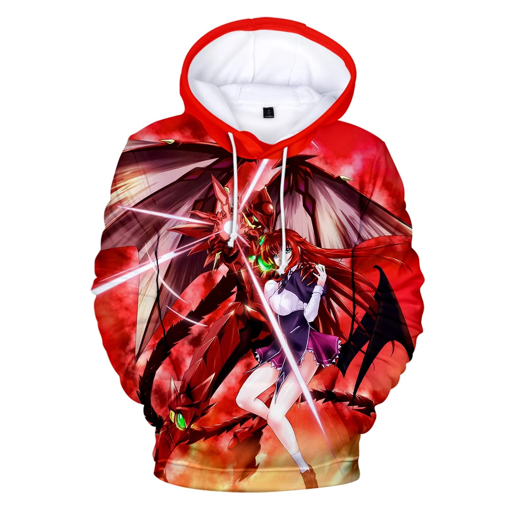 New High Quality 3D High School DxD Hoodies Men Women Autumn Cartoon Hip Hop Streetwear Boys Girls Oversized Anime Pullovers