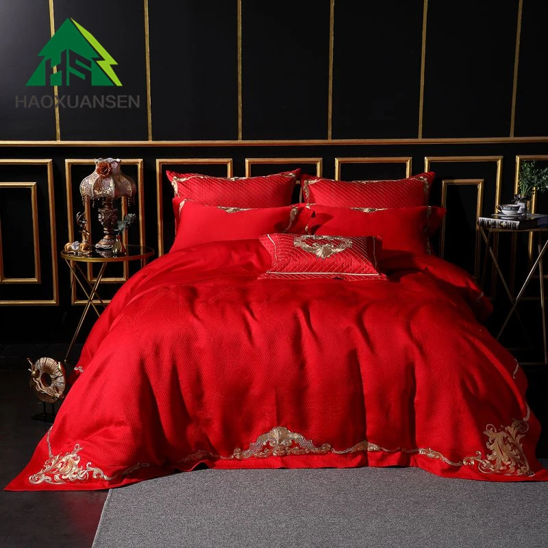 Gold Baroque Delicate Plaid 4/6/9pcs Bedding Sets Jacquard Bed Linens Bedspread Cushion Cover Pillowcase Quilt Cover Bed Sheets