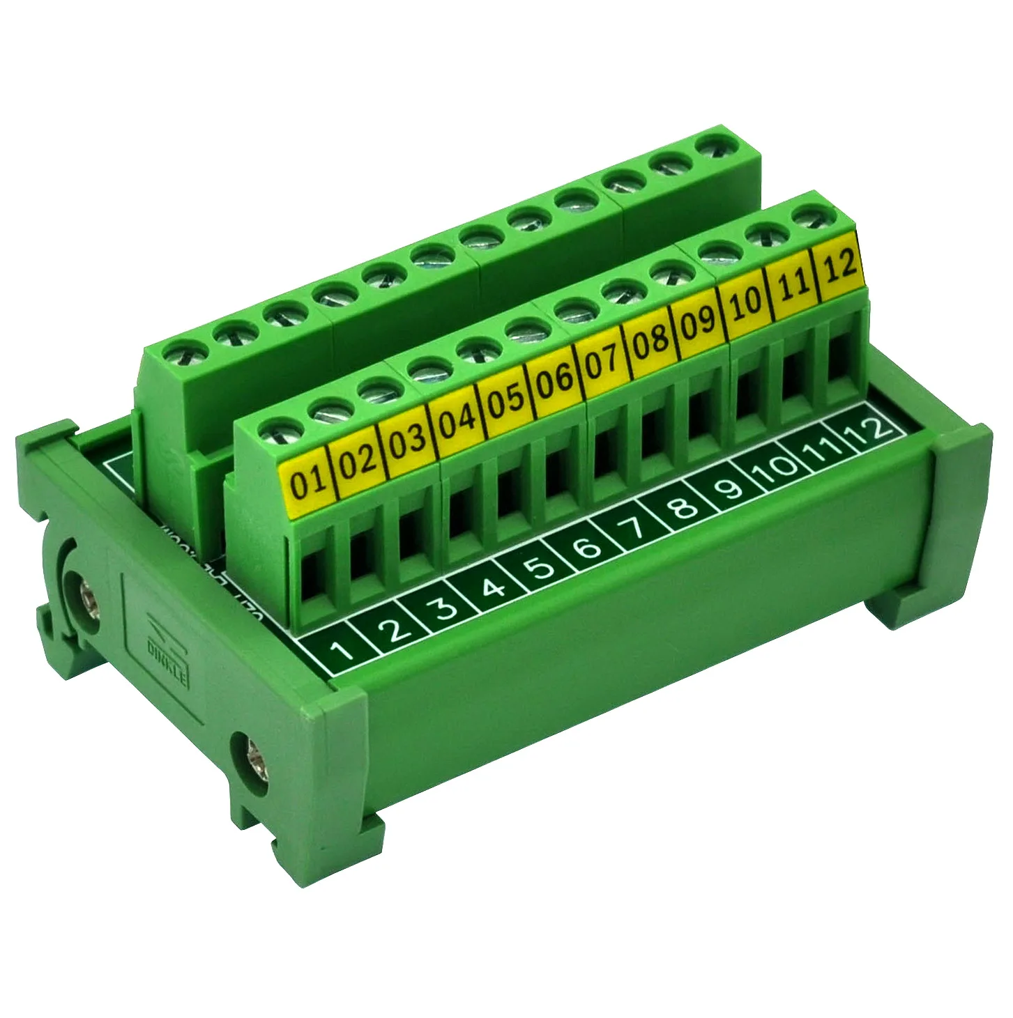 

DIN Rail Mount 24A/400V 12 Position Screw Terminal Block Distribution Module