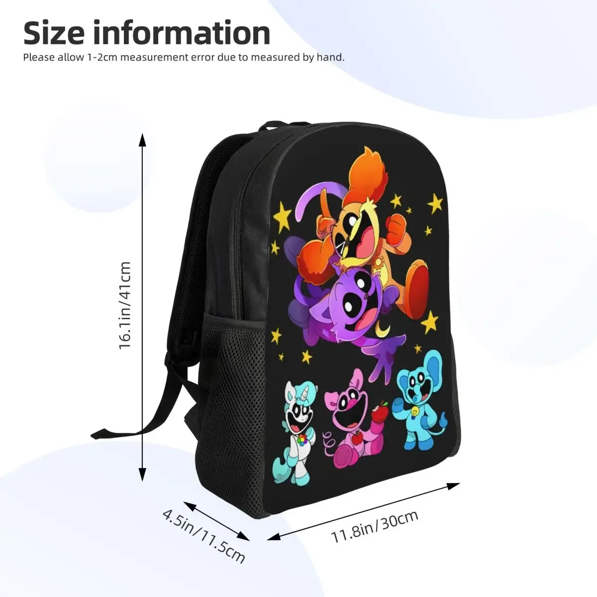 Custom Smiling Big Mouth Critters Group Laptop Backpack Women Men Casual Bookbag for School College Student Animated Game Bag