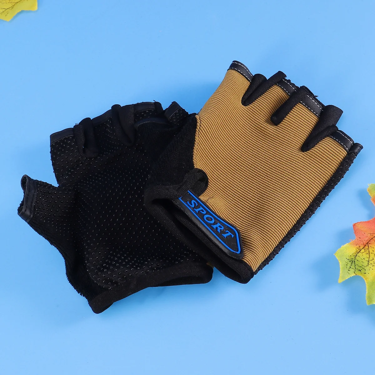 

1Pair Kids Half Finger Gloves for Cycling Sports Anti-Slip Premium Material Outdoor Activity Hand Protection for Children Sand