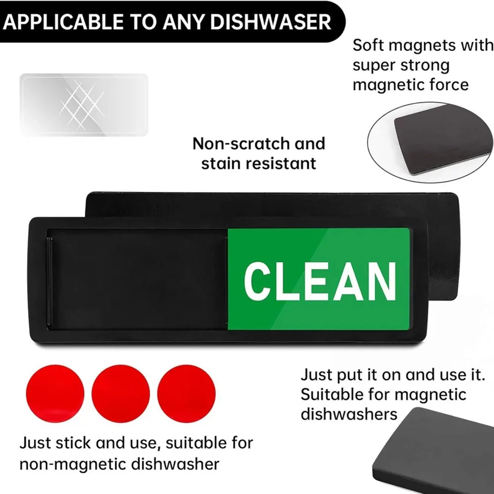 NEW!A61I Dishwasher Magnet Sign For Kitchen Organization Dishwasher Cleaning Instructions Sign