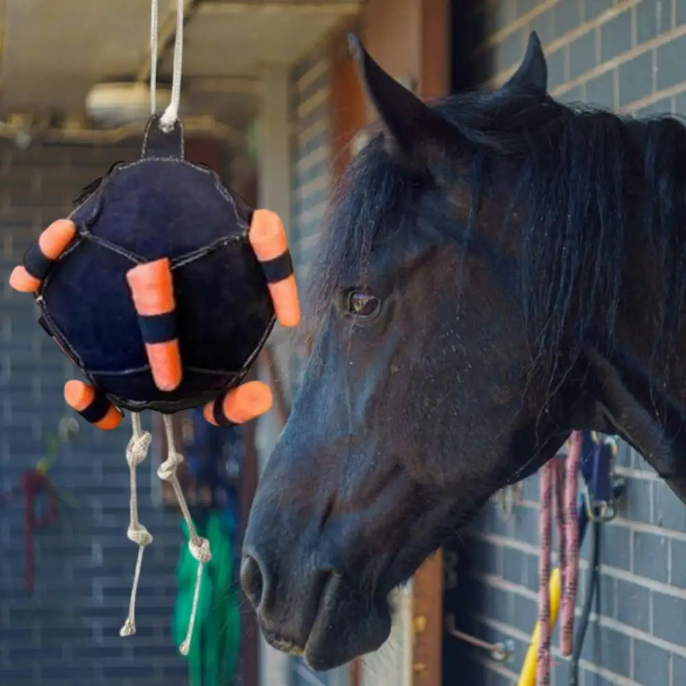 

Horse Toy Horse Stall Toy Boredom Buster Hanging Play Ball Carrot Feeder Chew Toy for Horses Cattle Sheep Goat Farm Livestock