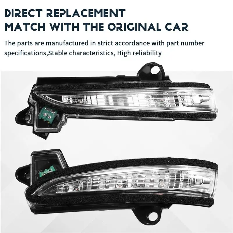 N26R-For Ford Mondeo Fusion 2013-2020 Turn Side Lamp Rearview Mirror Signal Blinker Flasher Light- USA Version