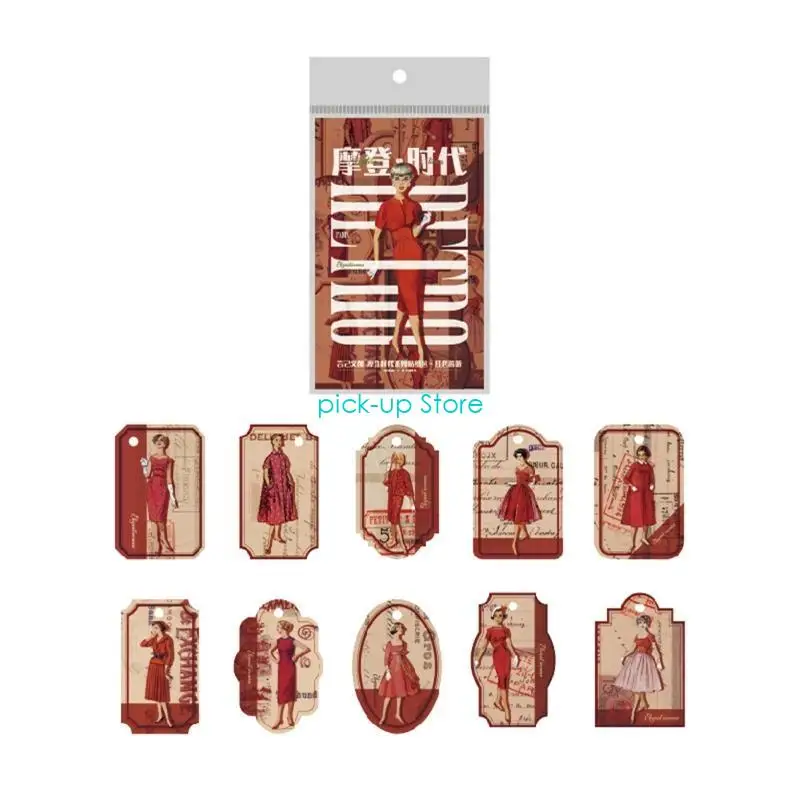 Q5WA 30 قطعة/الحزمة ملصقات سكرابوكينغ الرجعية الديكور سكرابوكينغ صالح لتخصيص ألبومات الصور المخططين مذكرات المفكرة #4