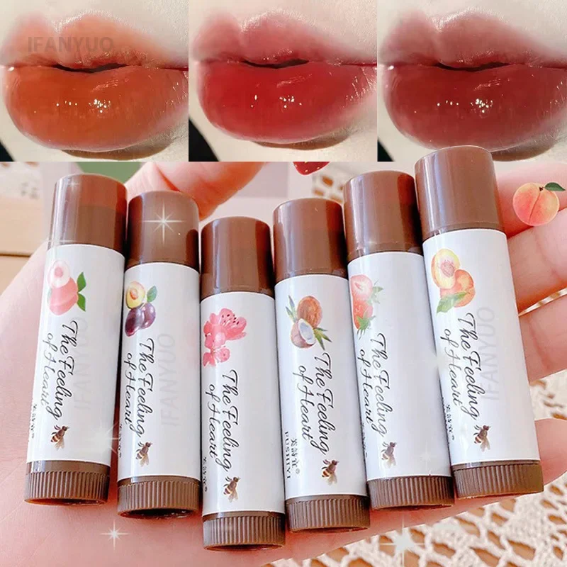 Moisturize Lip Balm Lipstick Fruit Red Tint Cosmetics Color Changing Lip Care Balm Moisturizing Fade Lipline Anti-drying Makeup