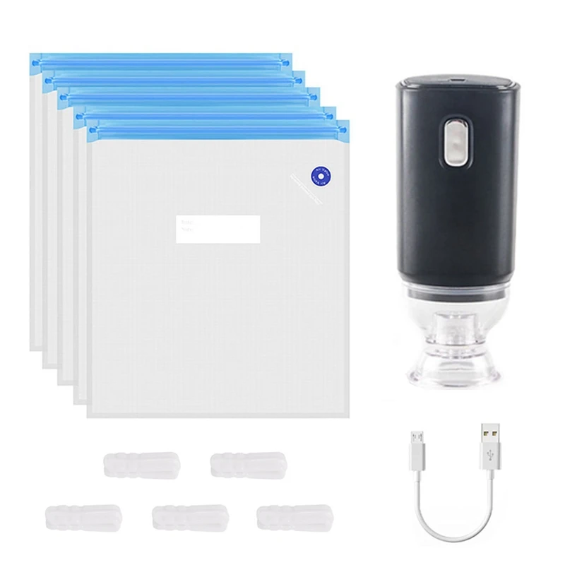 USB Oplaadbare Elektrische Luchtpomp Droger + 5 STKS Zak Set Voor 3D Printer PLA Filament Vacuümzak 1-Key Snel Pompen Gemakkelijk Te Gebruiken