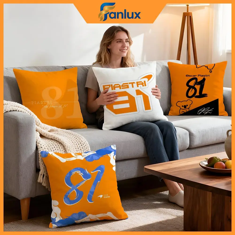 Racer Oscar Piastri Cushion Cover 4Pcs Decorative Covers Soft Cushion Case for Sofa Couch Decor 40x40 45x45 Pillowcases
