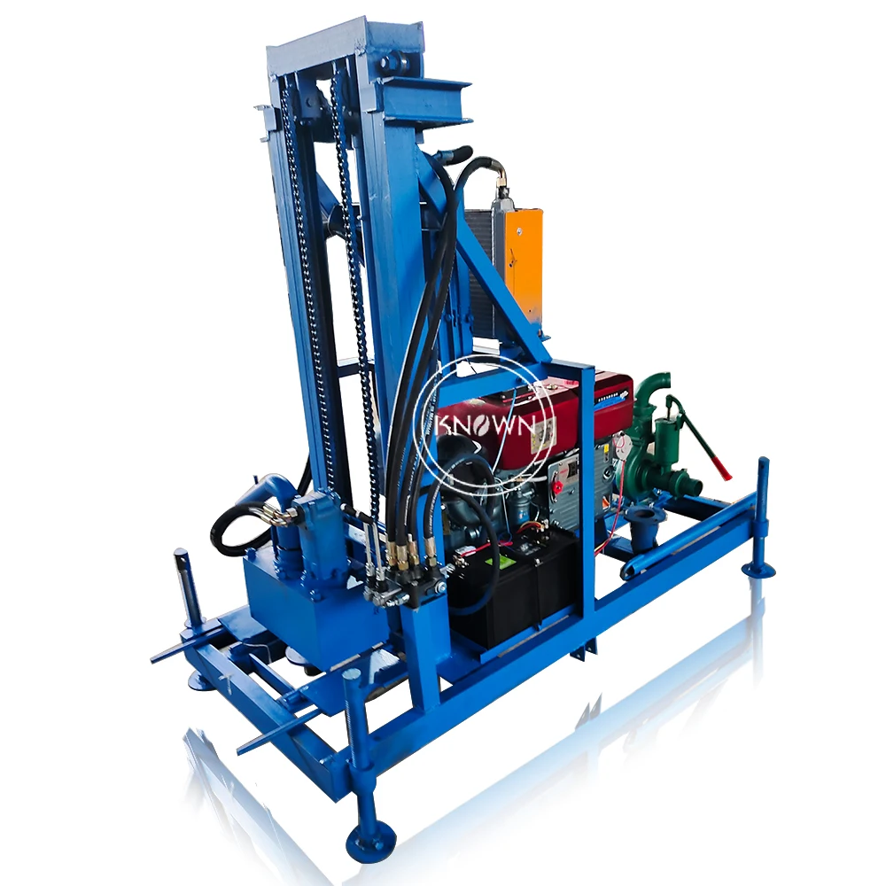 Mini Mining Pneumatic Rock Drill Machine Water Rig Drilling Machine Small Borewell Drilling With Electric Motor Diesel Engine