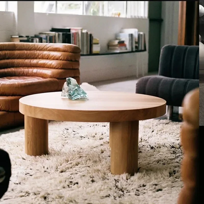 Nordic Designer Coffee Table Round Organizer Minimalist Waterproof Corner Coffee Table Solid Wooden Modern Minimalist Furniture