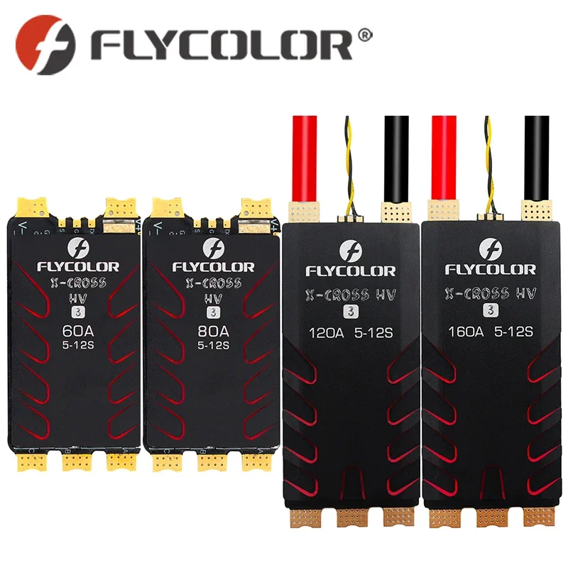 

FLYCOLOR X-CROSS HV3 60A/80A/120A/160A Pro 80A 200A ESC 5-12S BLHeli-32 Dshot Proshot Speed Controller for RC FPV Racing Drone