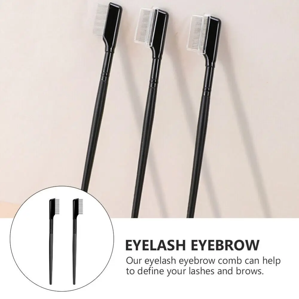 Wimpernkamm aus Metall, Augen-Make-up-Pinsel, Wimpernkamm mit Abdeckung, Lockenwickler, Make-up-Pinsel, Augenbrauenkamm, Wimpernbürste, Wimperntrenner