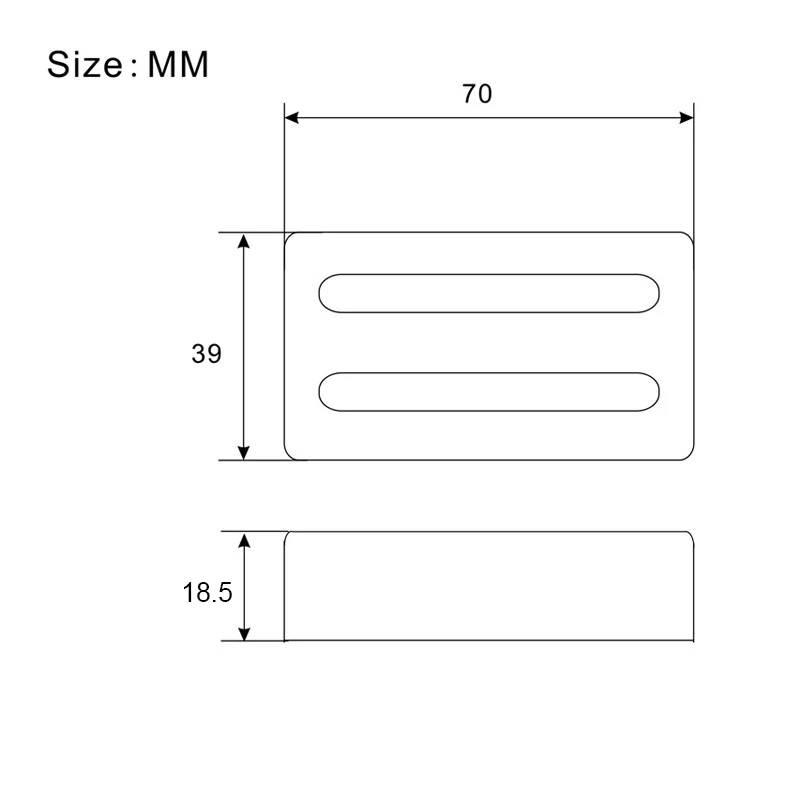 2Pcs Brass 70*39mm Pickup Covers /Lid/Shell/Top Two Line For Electric Guitar/Metal Guitar Humbucker Covers Black/Gold/Chrome