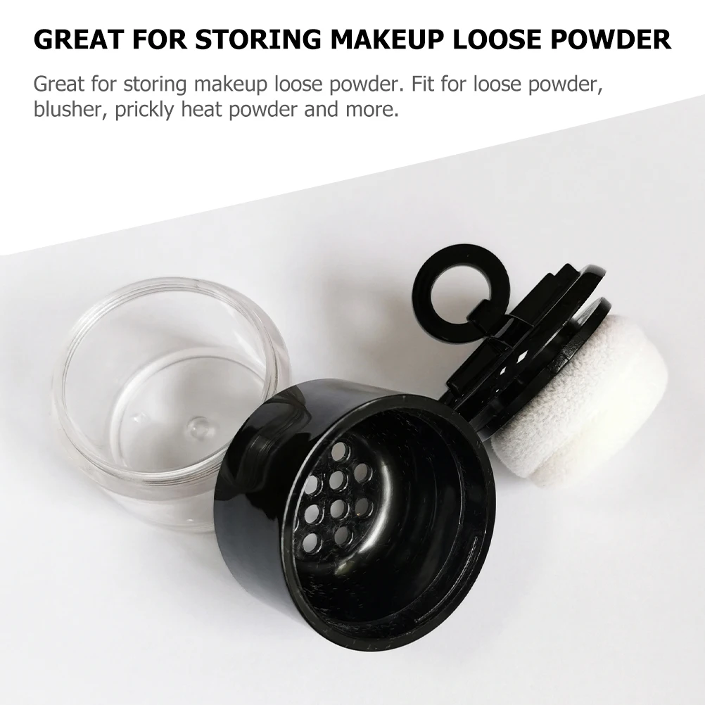 

2pcs Portable Case With Puff Travel Loose Container Makeup Box 5G Airtight Refillable Box Empty Loose Powder Case For