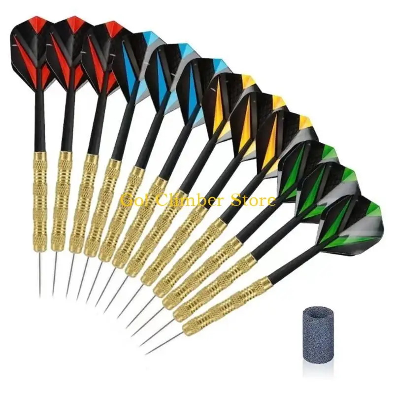

Q84C Set of 12 Pieces Steel Tip Darts Kits, Not Easy to Break and Bend Tip Darts Set