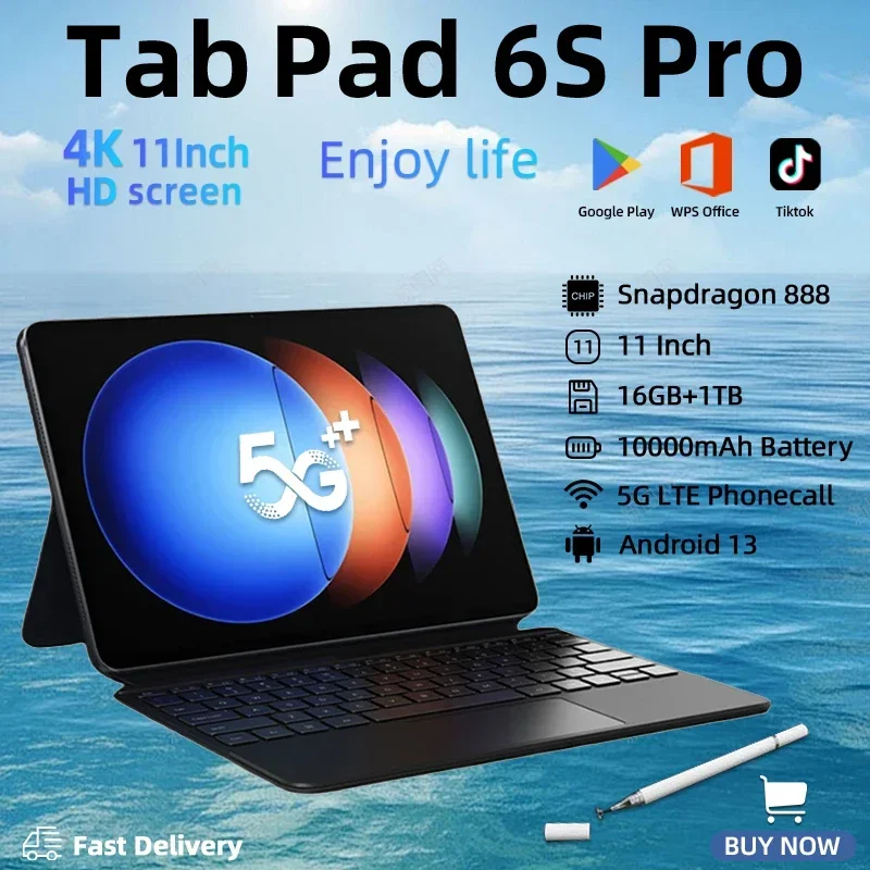 2024 original globale version pad 6s pro snapdragon 10000 tablet pc xiao android 13 mah 16gb 1tb  dual sim karte hd 4k mi tab