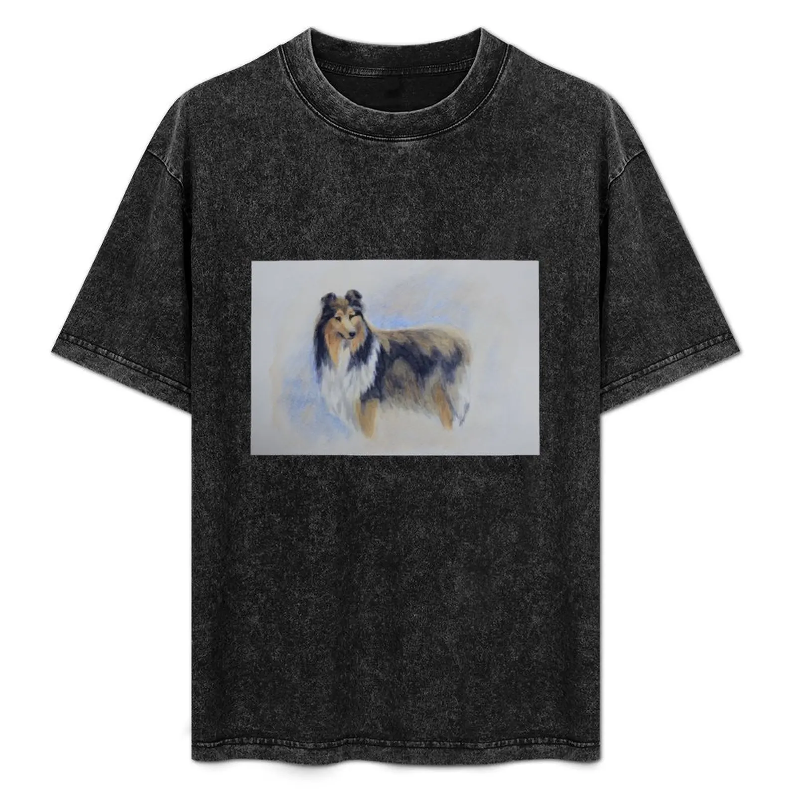 

Rough Collie Dog In Watercolor T-Shirt Dry Fit Running Short Sleeve Top