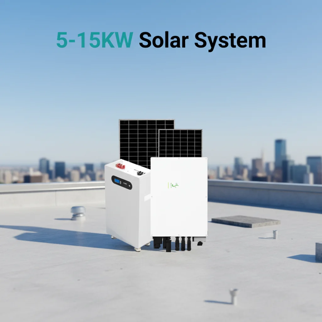 HWS Off-Grid Hybrid Solar Power System 5-15KW Monocrystalline Panels ’MPPT Pure Sine Wave Inverter Lithium-Ion/Lead-Acid