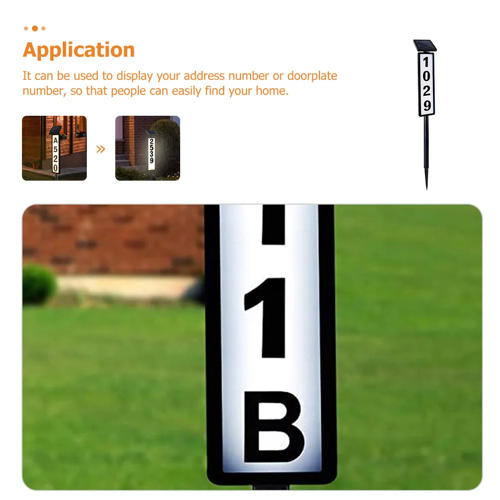 1 set 1 Set Address Solar Address Light Outdoor Waterproof Number Sign For Yard Street Solar Light Garden Pathway