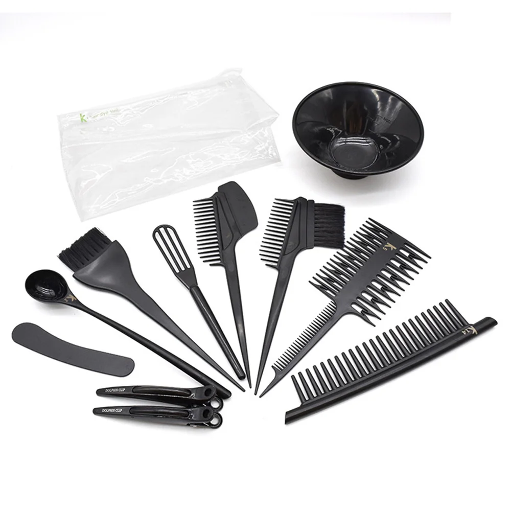 

1Set Hair Dye Kit Salon Professional Hairdressing Set Hair Clips Bowls Combs for Coloring Dyeing Bowl